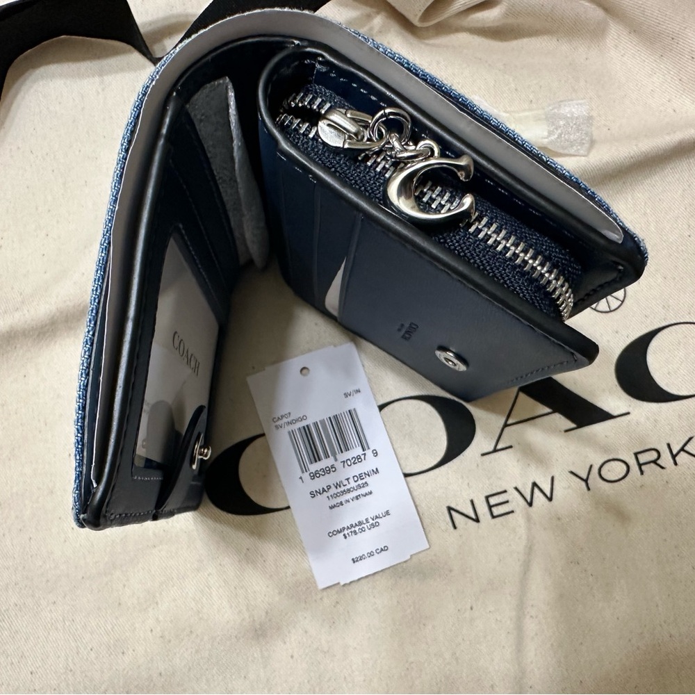 Coach Denim Snap Wallet - Picture 6 of 14